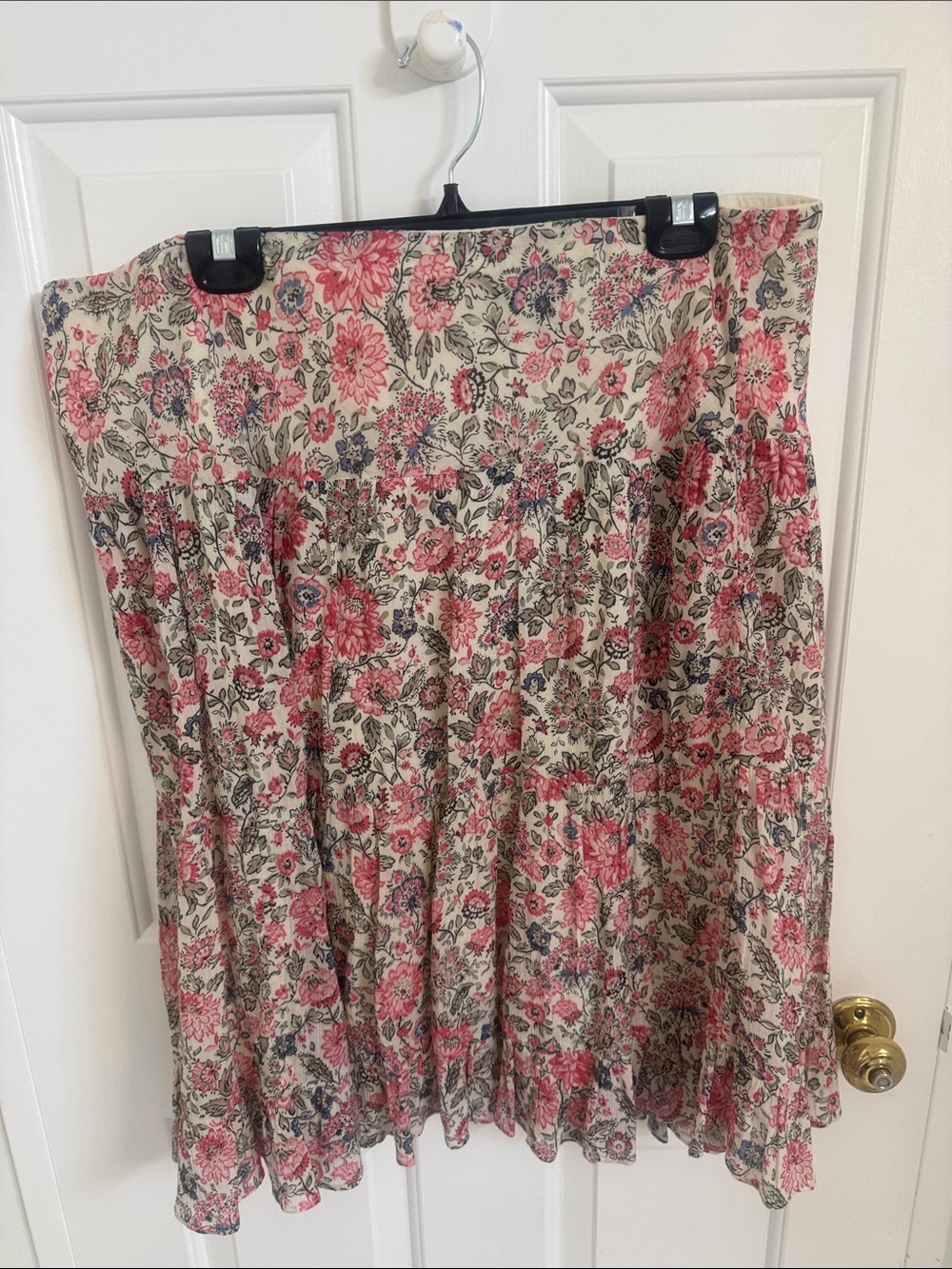 Chaps Pink and Cream Floral Skirt